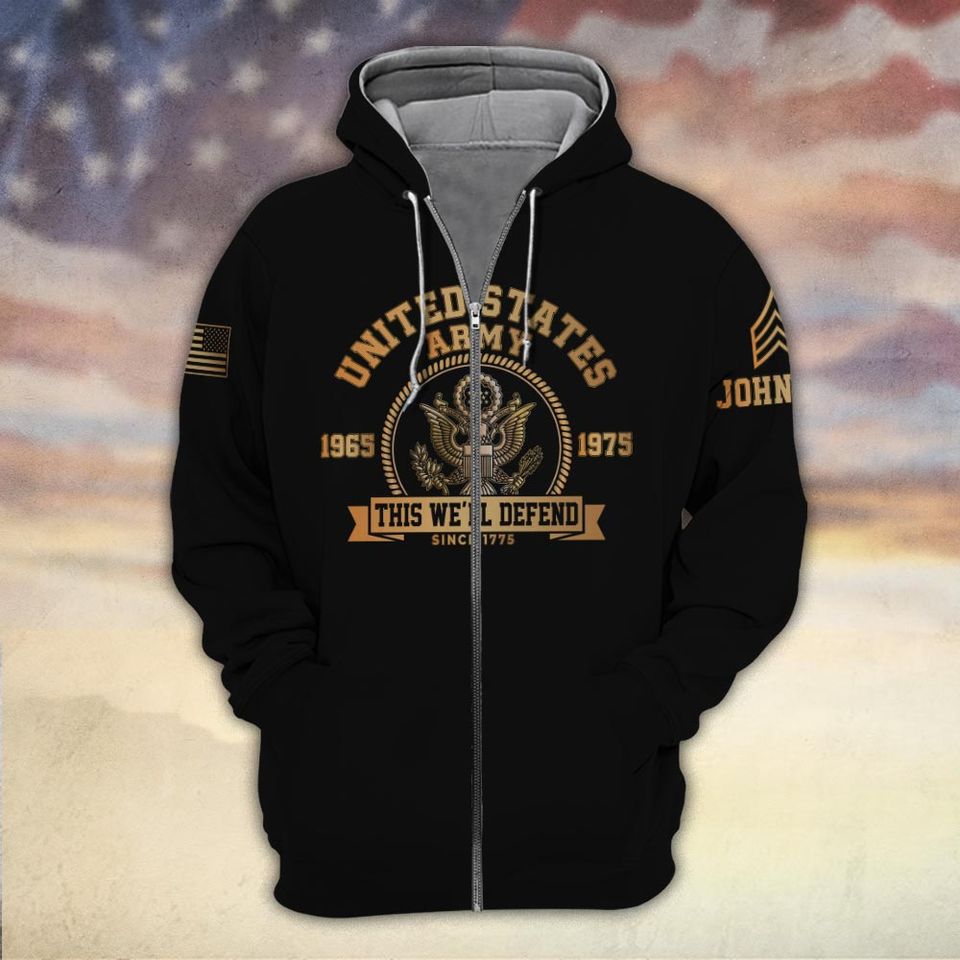 U.S Veteran Proudly Served 3D Zip Hoodie
