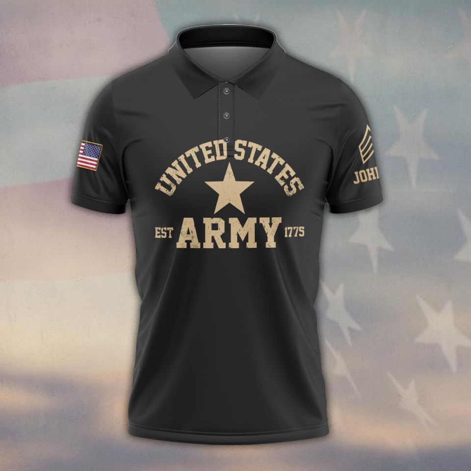 Customized U.S Veteran Born to Serve Polo Shirt