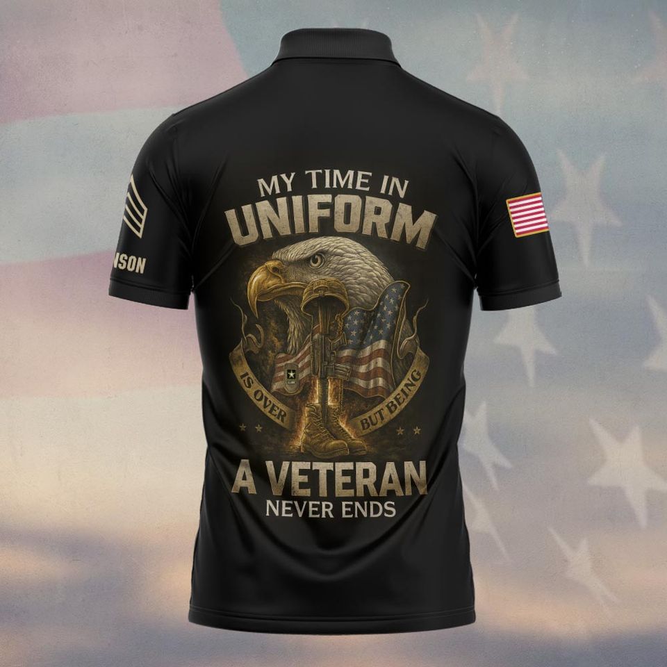 Customized U.S Veteran Proudly Served Polo Shirt