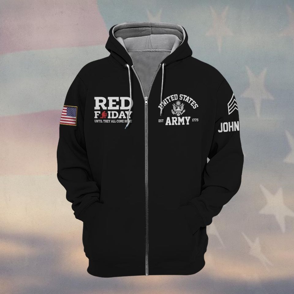 Red Friday – Until They All Come Home 3D Zip Hoodie