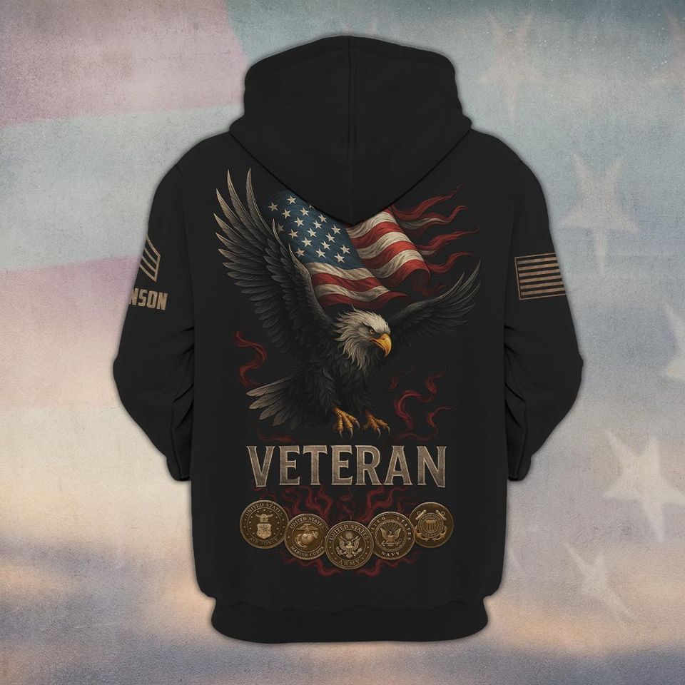 Customized U.S Veteran 3D Hoodie