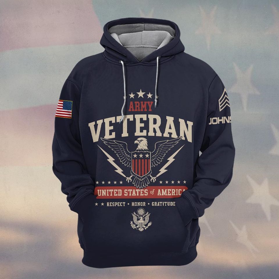 Customized U.S Veteran 3D Hoodie