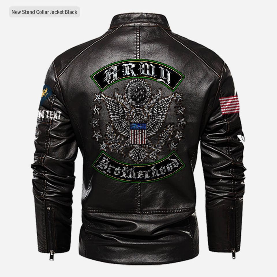 Army Brotherhood Leather Coat