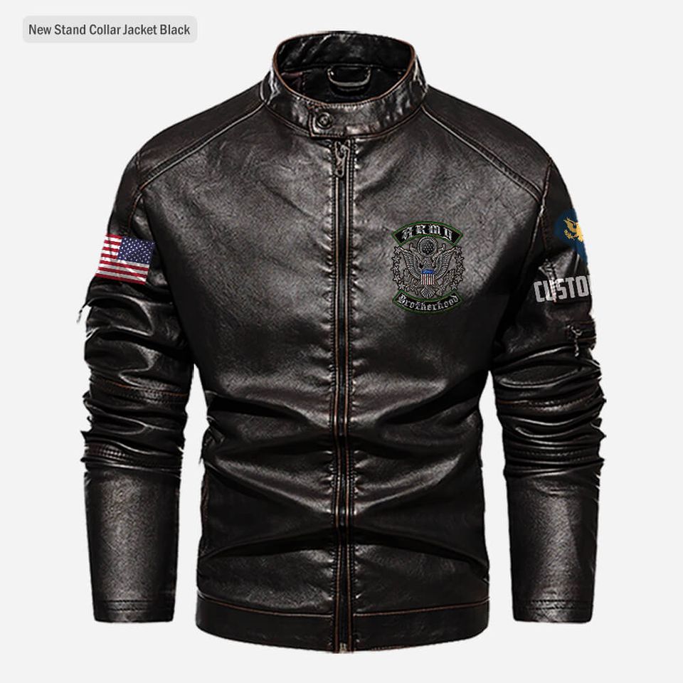 Army Brotherhood Leather Coat
