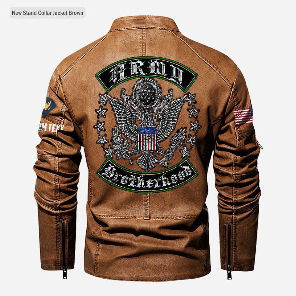 Army Brotherhood Leather Coat