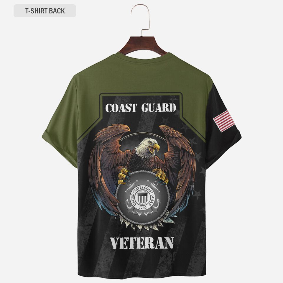 Personalized Coast Guard Veteran 3D T-Shirt