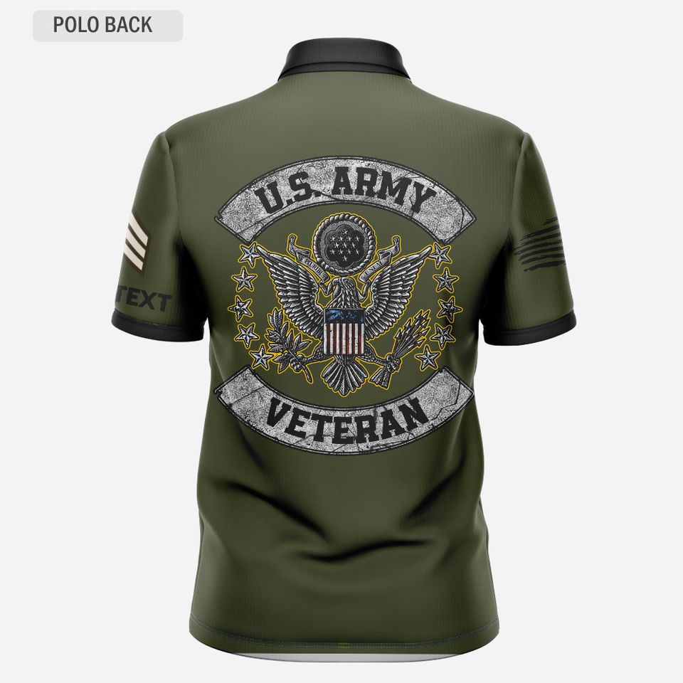 Personalized Army Veteran Polo Shirt
