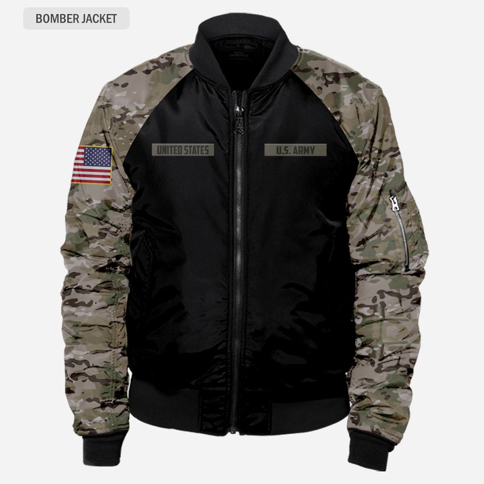 Personalized Camouflage I’m A Grumpy Old Army Veteran - Bomber Jacket