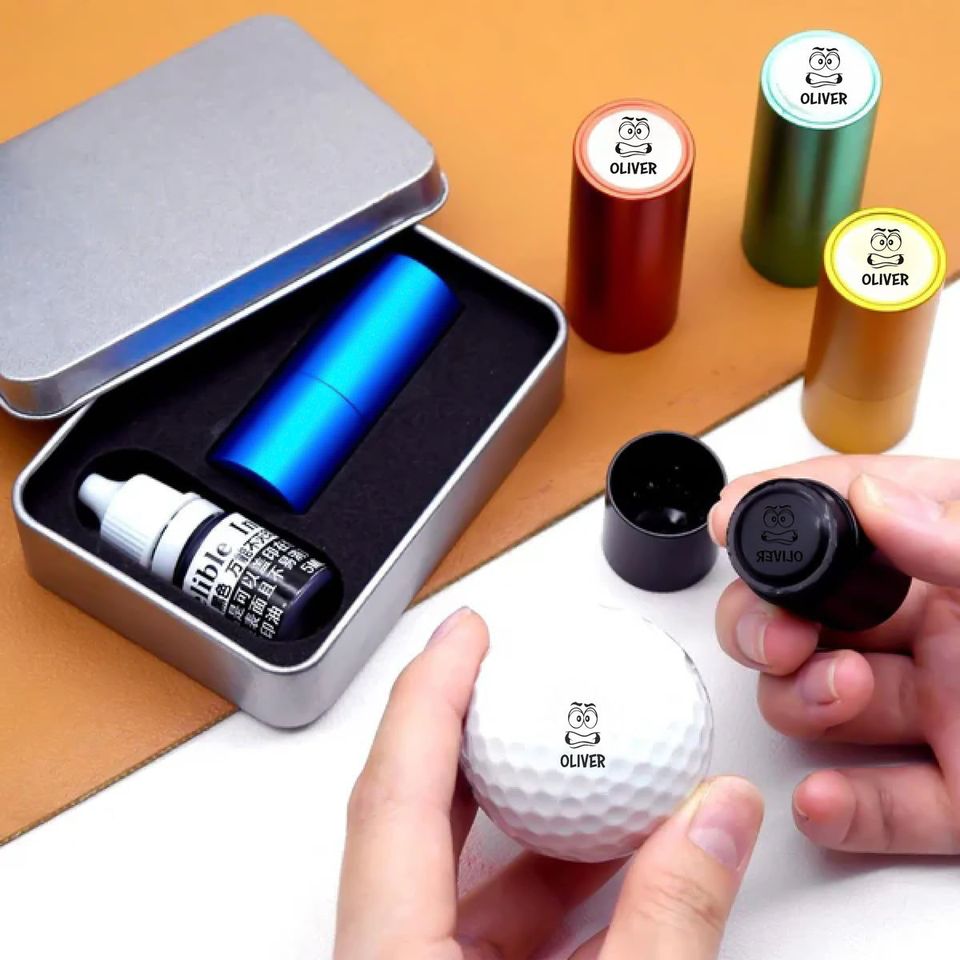 Custom Name Face Gestures Personalized Golf Ball Stamp Box