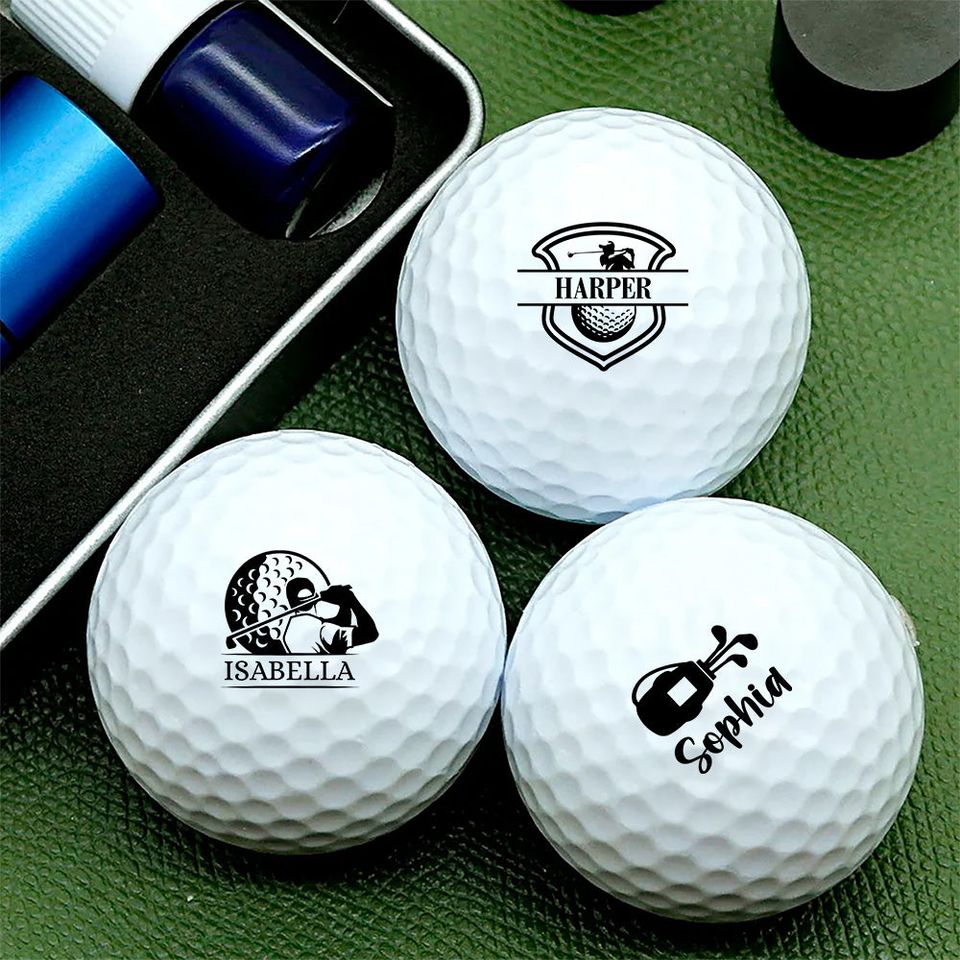 Personalized Golf Ball Stamp Box Gift for Golfers