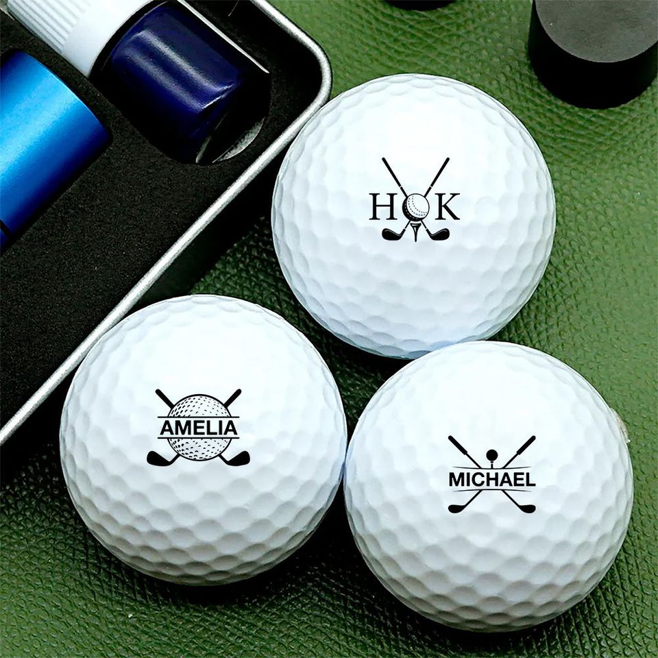 Custom Name Golf Ball Stamp Gift For Golfer, Golf Lovers