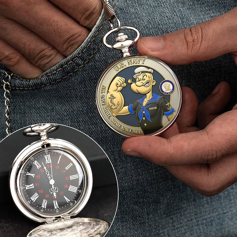 Service Remembered Pocket Watch Personalized Gifts For Veteran