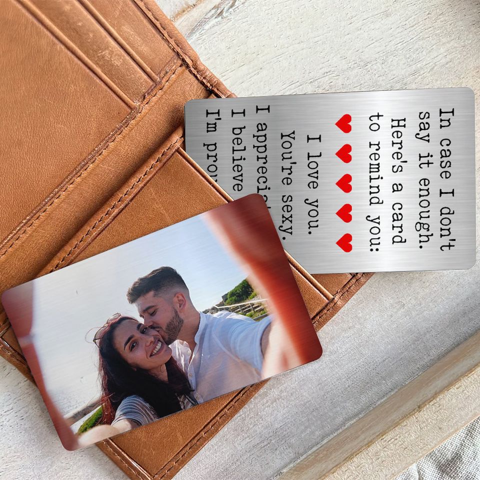Custom Photo Gifts For Couple Aluminum Wallet Card