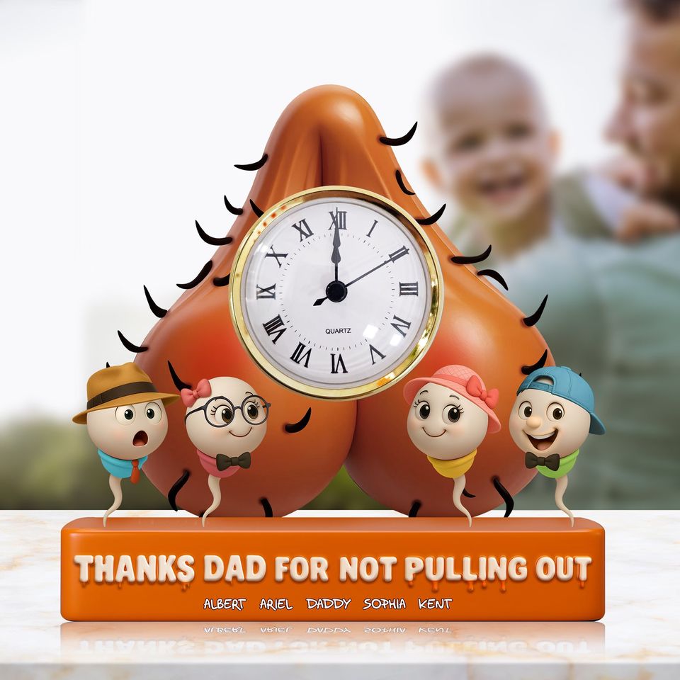 Funny Dad Desk Clock Plaque - Personalized Gifts For Dad