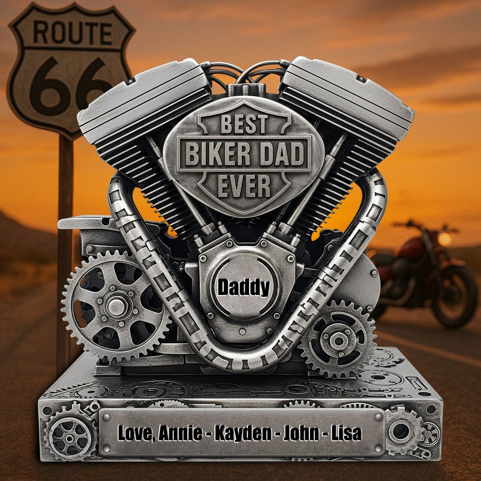 Driven With Love – Christmas Engine Plaque For Dad