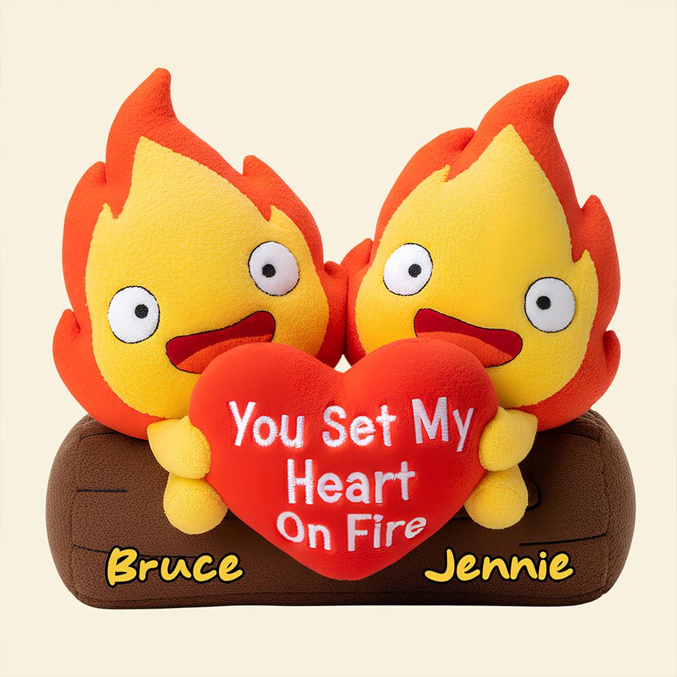 Flame Couple Custom Shape Pillow - Personalized Gifts For Couples