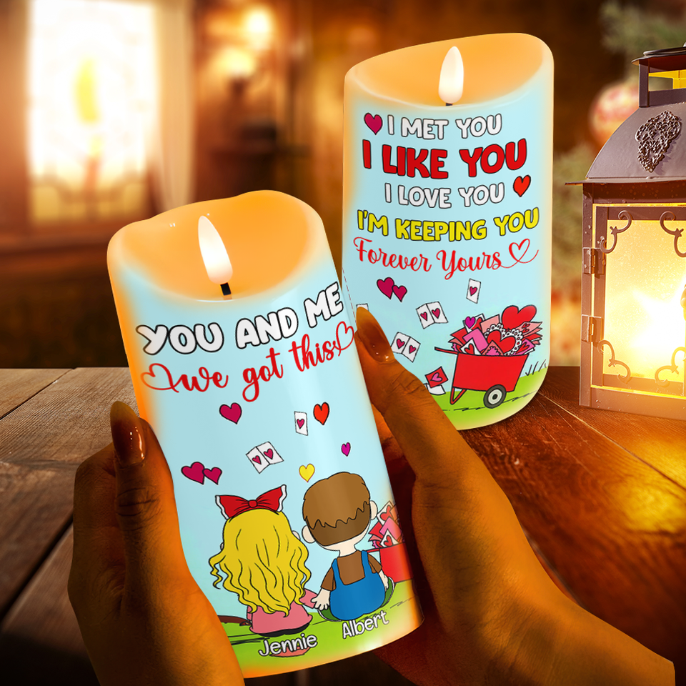 Personalized Gifts For Couples Holding Hands LED Candle