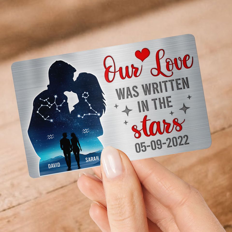 Personalized Gifts For Couple Aluminum Wallet Card