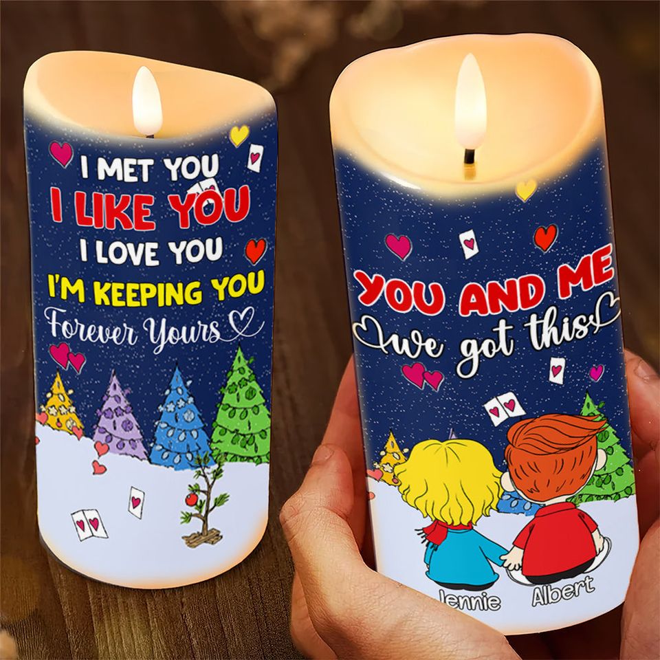 Personalized Gifts For Couples Holding Hands LED Candle