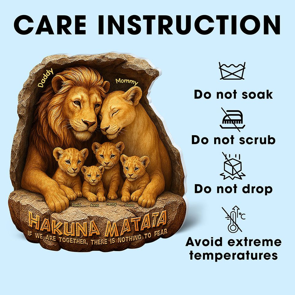 Lion Dad & Little Cubs Acrylic Plaque - Personalized Gifts For Father