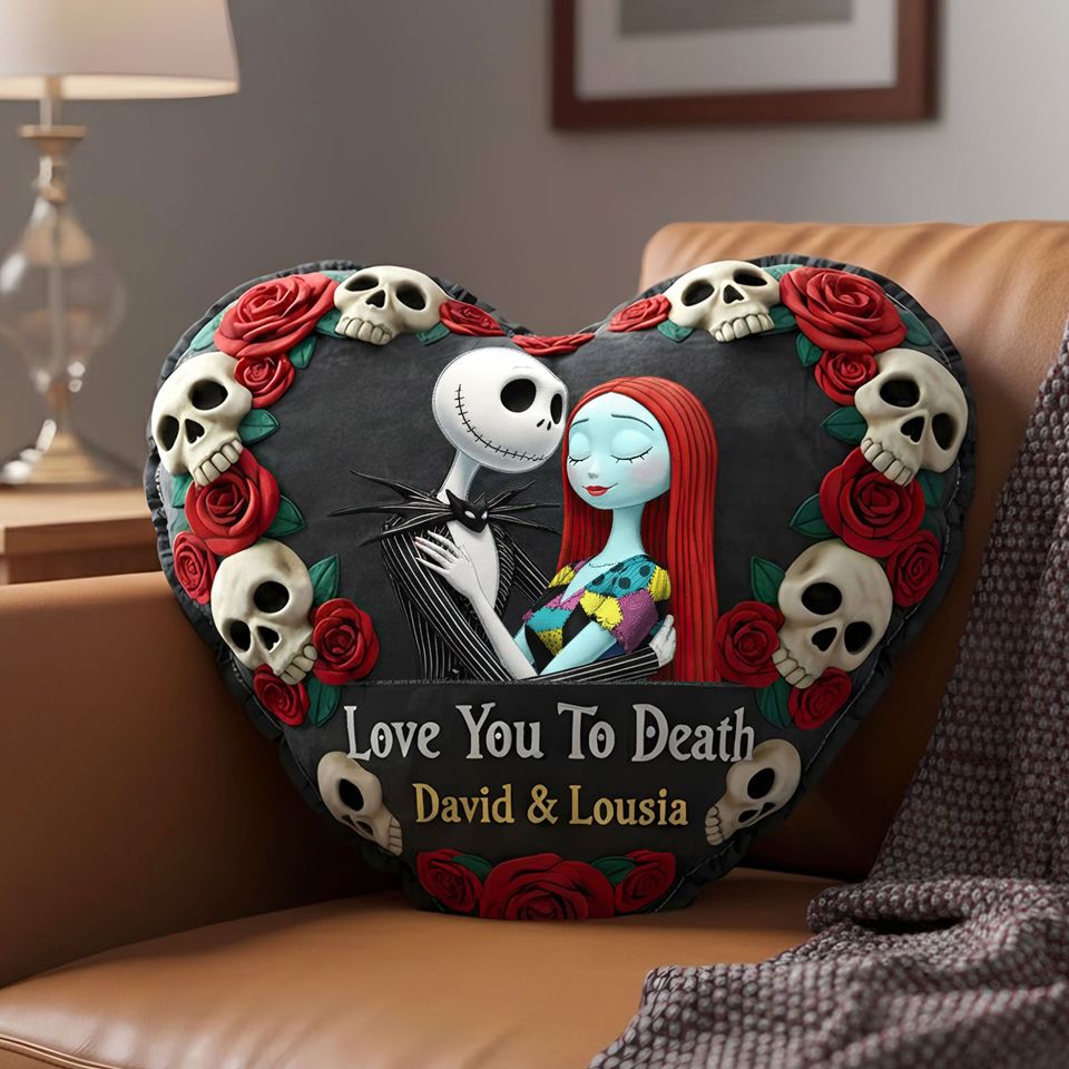 Skeleton Couples Pillow - Personalized Gifts For Couples