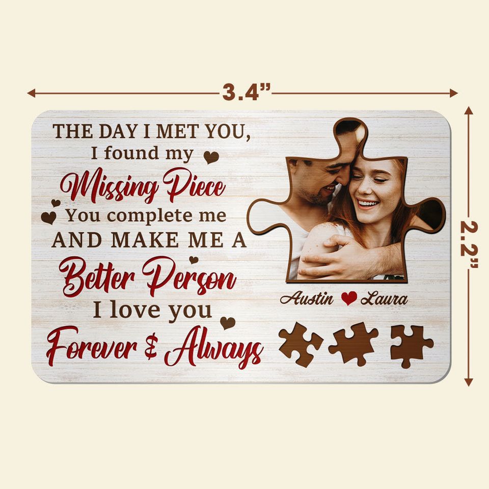 Custom Photo Gifts For Couple Wallet Card