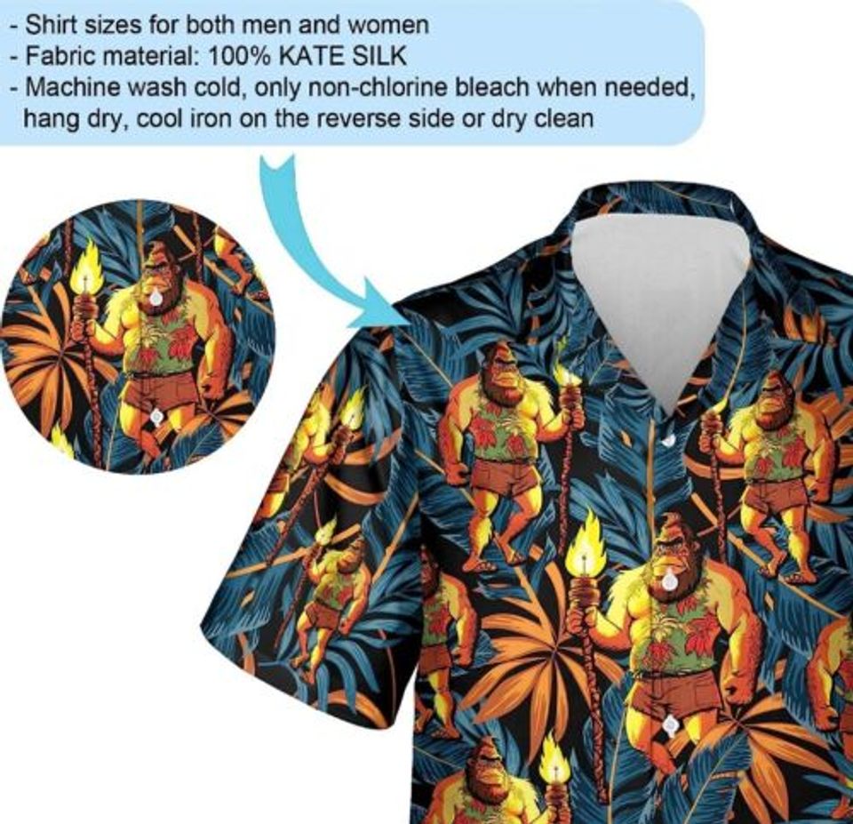 Bigfoot Hawaiian Shirts, Sasquatch Shirt, Summer Party Shirt, Beach Shirt