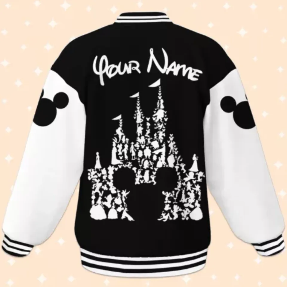 Custom Disney Character Castle Varsity Jacket, Adult Varsity Jacket