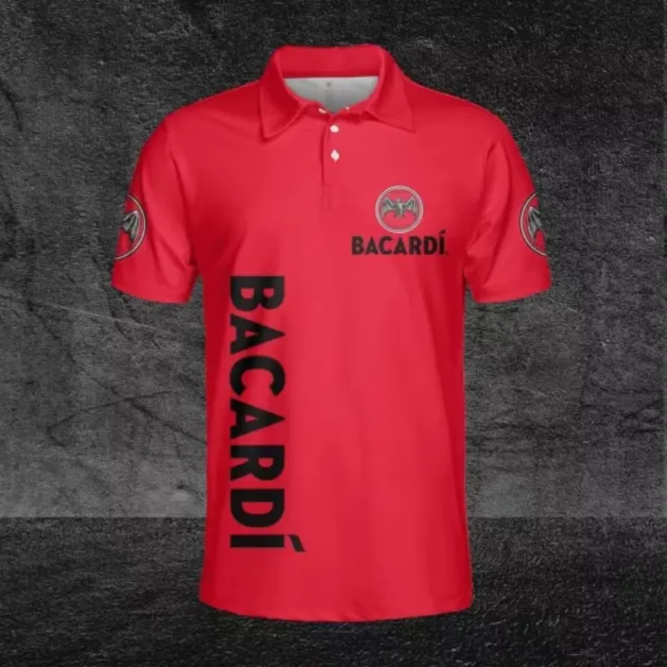 Bacardi Red Unisex Polo Shirt 3D Trending Sport T-shirt Personalized Gift