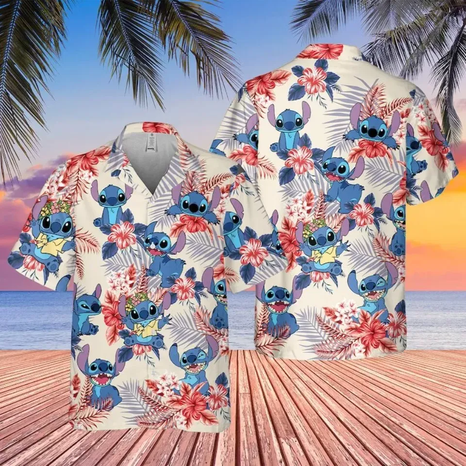 Stitch Hawaiian 4th Of July Shirt, Summer Vacation Aloha Shirt