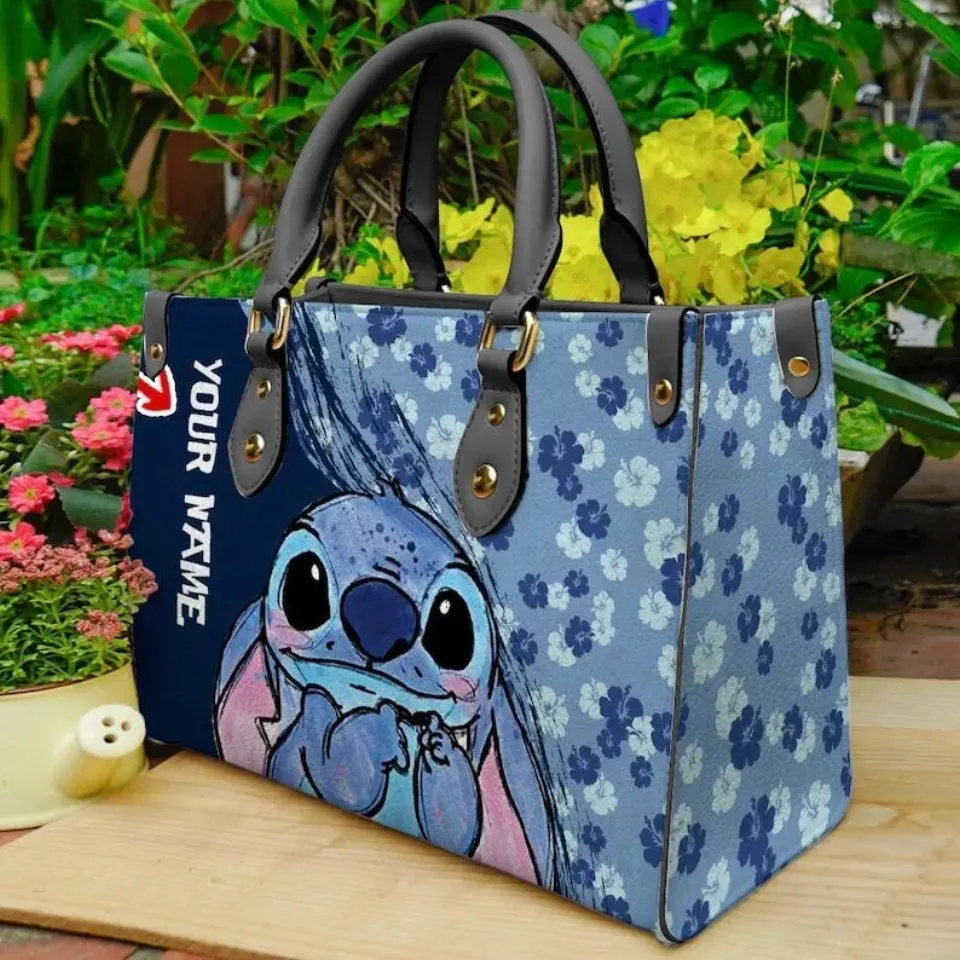 Personalized Stitch Disney Leather Handbag, Lilo And Stitch Mother Gift Handbag
