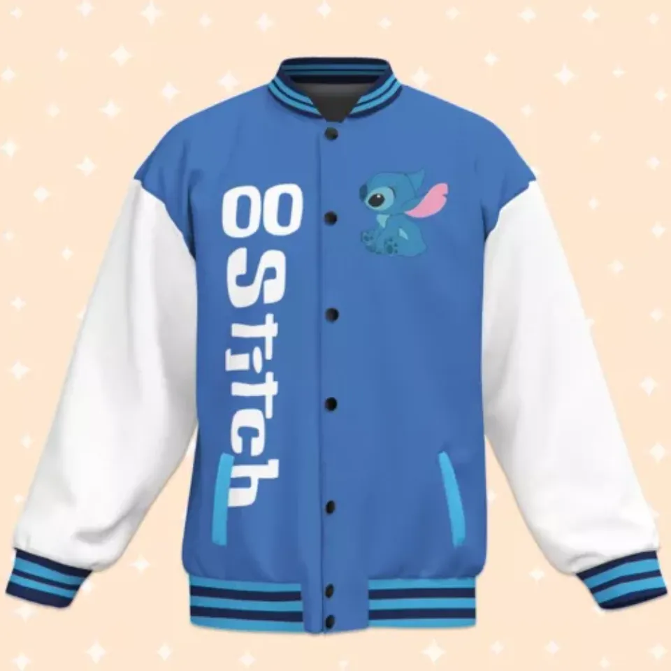Custom Stitch Couple Baseball Jacket, Adult Varsity Jacket, Personalized Disney