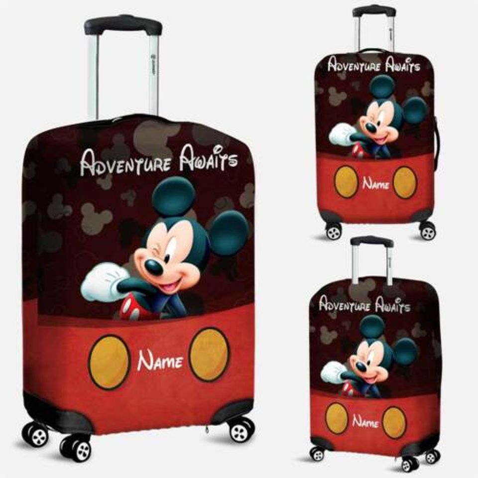 Personalized Mickey Mouse Adventure Awaits  Cartoon Luggage Cover
