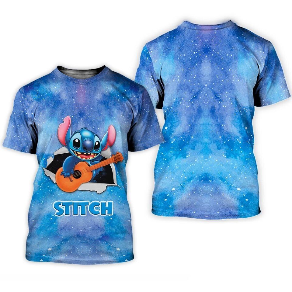 Stitch Cracking Galaxy Pattern Mother's Day Birthday Tshirt 3D Printed