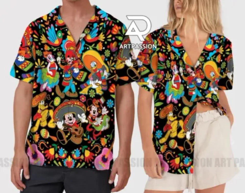 Mexico Mickey Minnie Hawaiian Shirt, Disney Cinco De Mayo Shirt