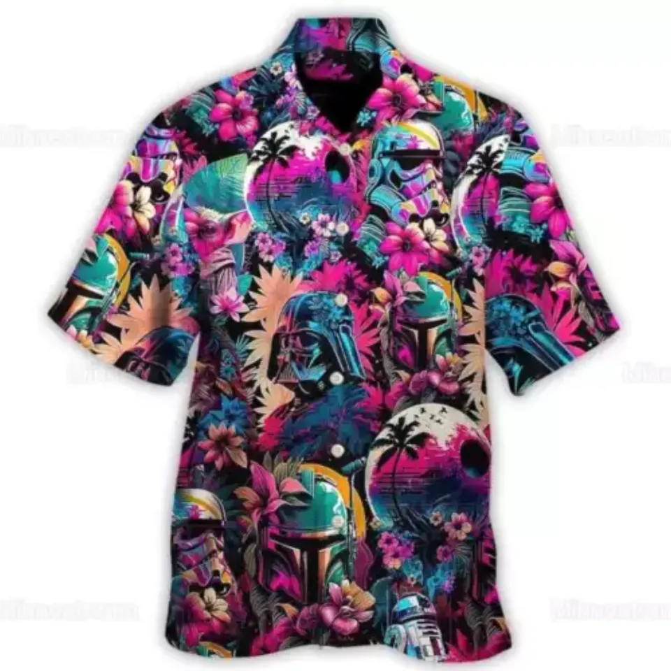Special Star Wars Synthwave Hawaiian Shirt, Star Wars Button Shirt