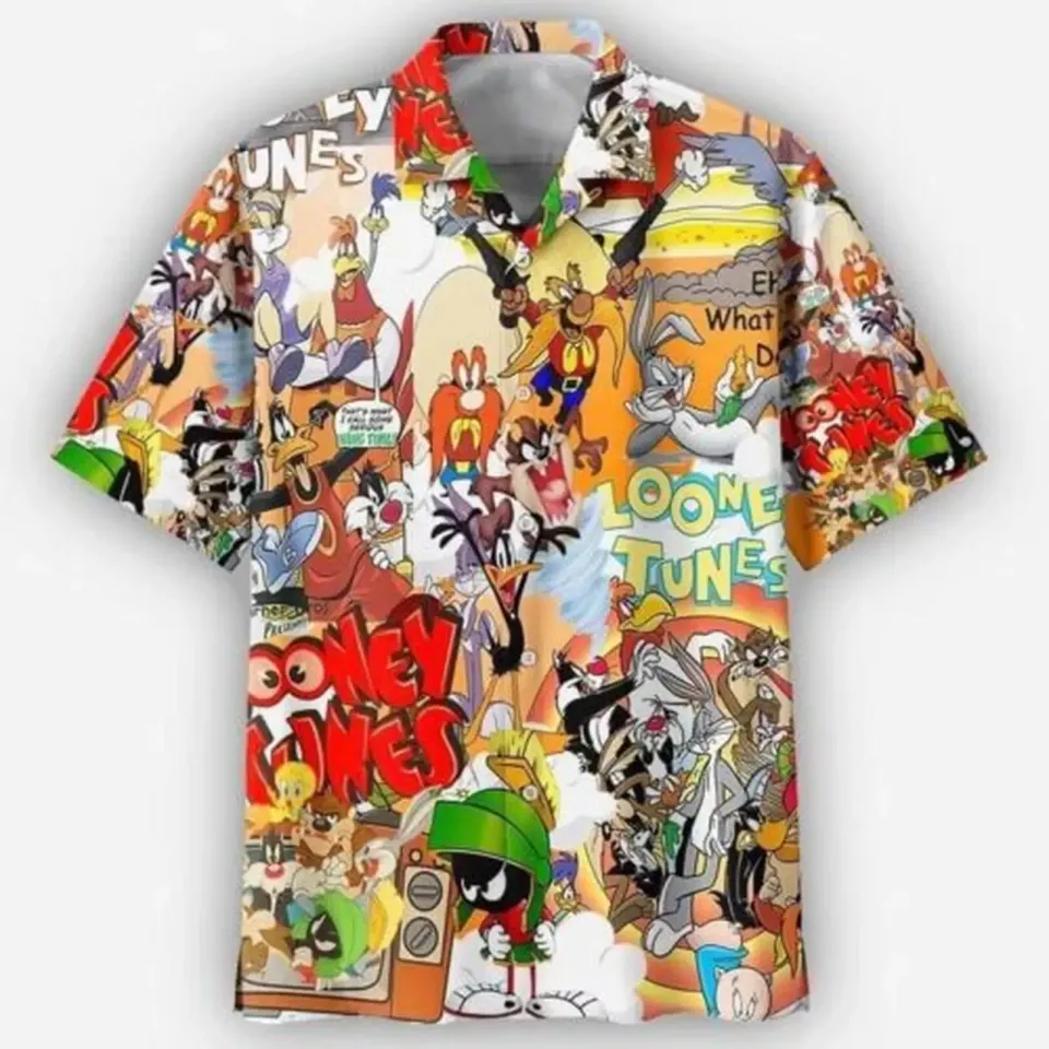 Looney Tunes Cartoon Characters Aloha Summer Funny Hawaiian Shirt