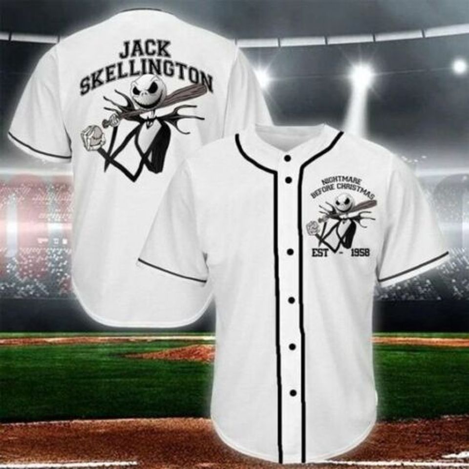Jack Skellington Nightmare Before Christmas Baseball Jersey Shirt