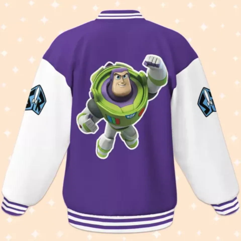 Personalize Buzz Lightyear Space Buzz Purple White Baseball Jacket, Baseball Team