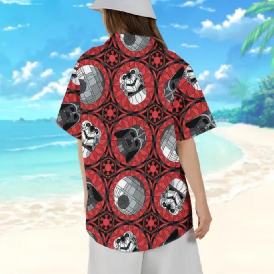 Star Wars Red Stained Glass Empire Hawaiian Shirt Tropical Summer Aloha Hawaii