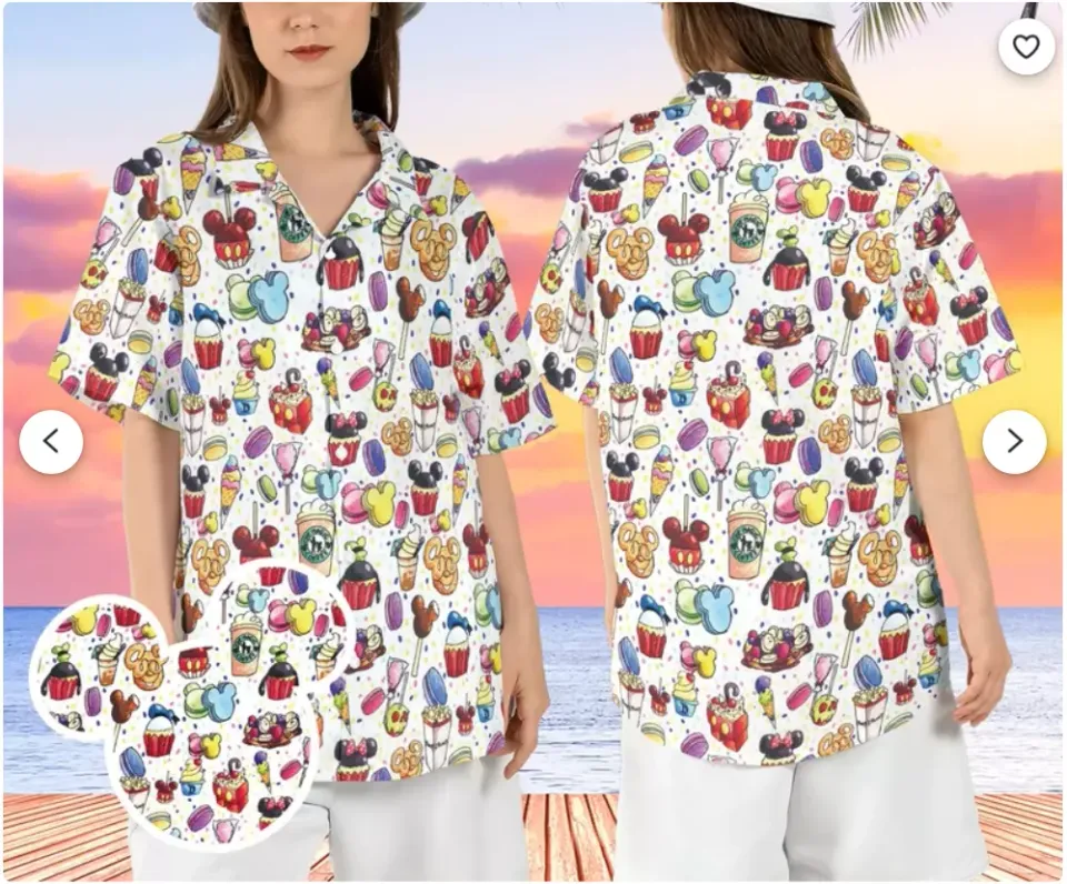 Disneyland Snacks Hawaiian Shirt, Disney Aloha Shirt, Summer Short Sleeve Shirt, Travel and Vacation Casual Wear, Gift for Fans, Summer Men Clothing For Men, Women and Kids