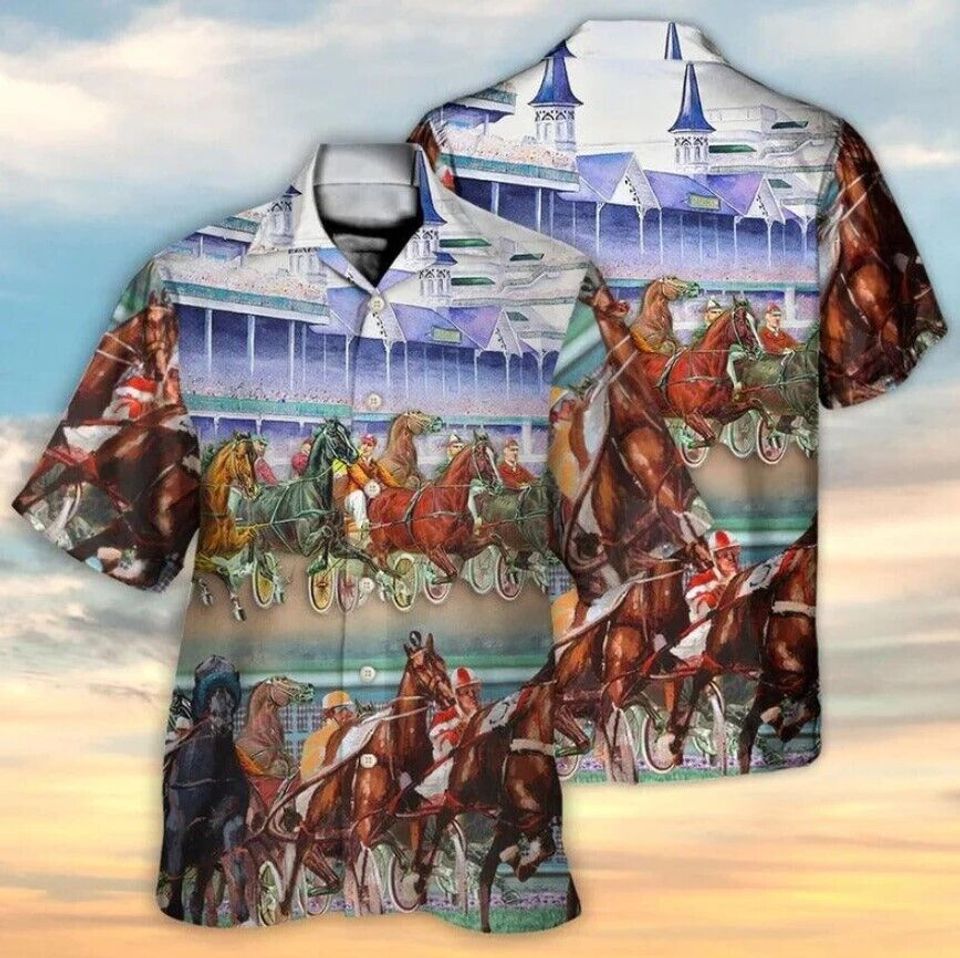 Horse Racing Hawaiian Shirt, Horse Horseback Riding Hawaiian Shirt