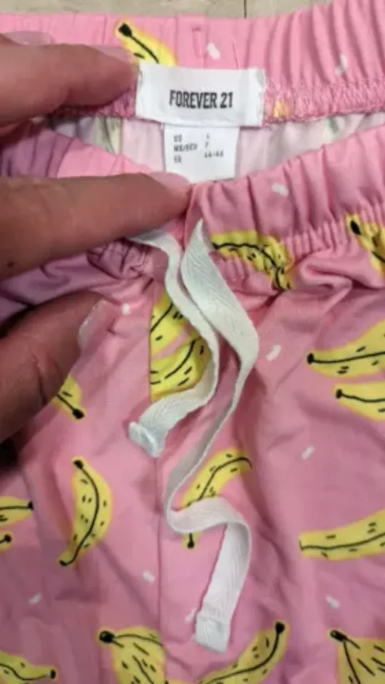 Forever 21 Bananas Pajamas Set, Short Sleeve Pajama Sets for Women, Girls, Homewear, Sleepwear