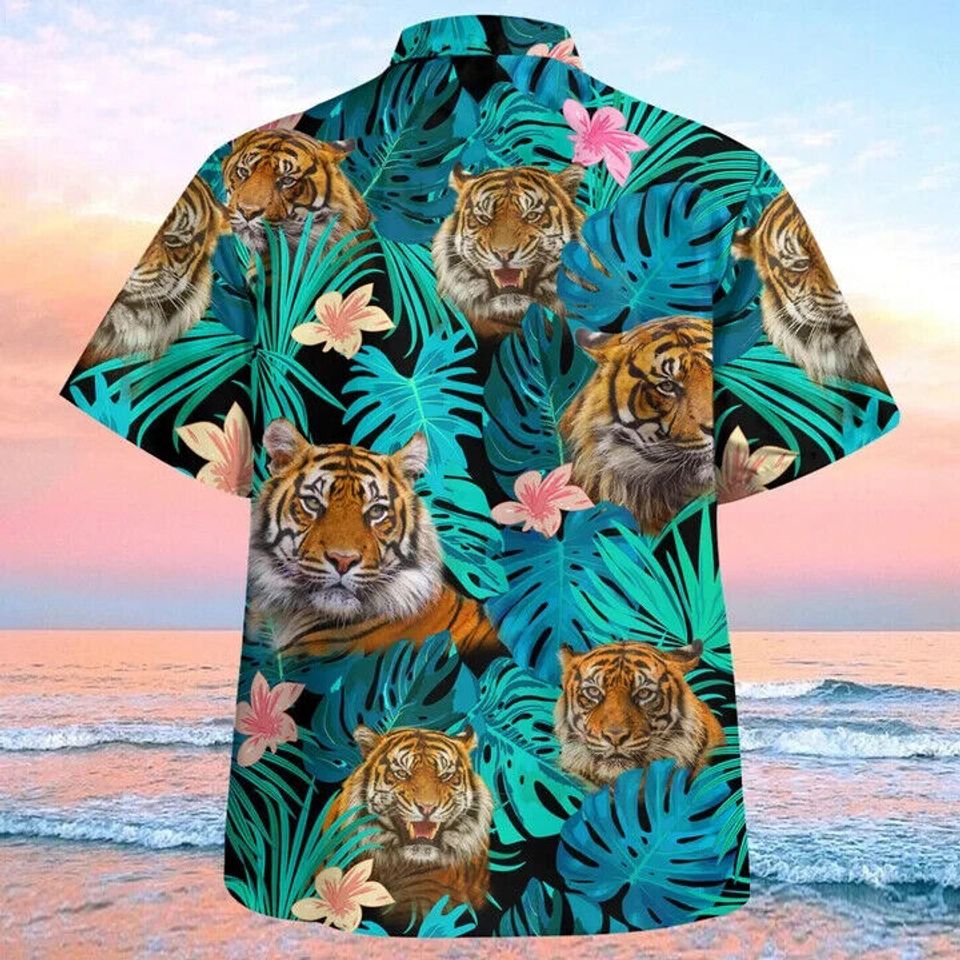 Tiger Tropical Hawaii Shirt, Gift For Men, Couple Hawaiian Shirt