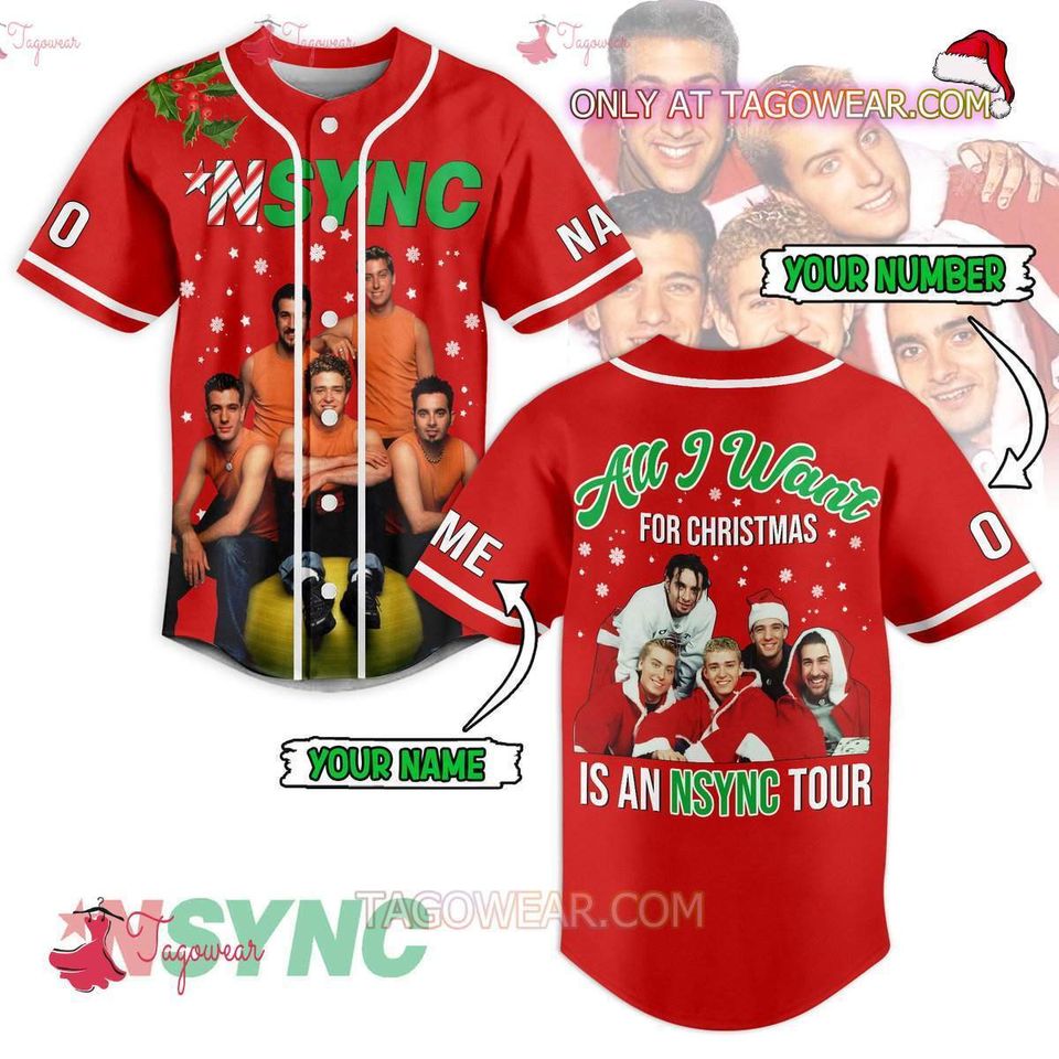 Personalized All I Want For Christmas Is An Nsync Tour 3D Jersey Shirt, Summer Short Sleeve Button Shirt, Music Lover Shirt