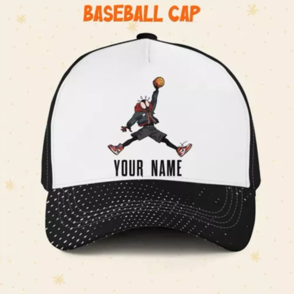 Custom Spiderman Miles Jordan Logo Cap, Custom Disney Hat, Spiderman Baseball