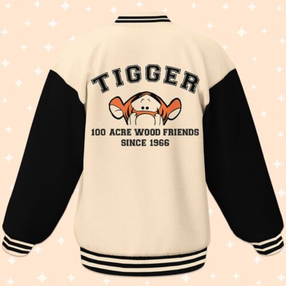 Personalized Winnie The Pooh Tigger Acre Wood Friend Baseball Jacket
