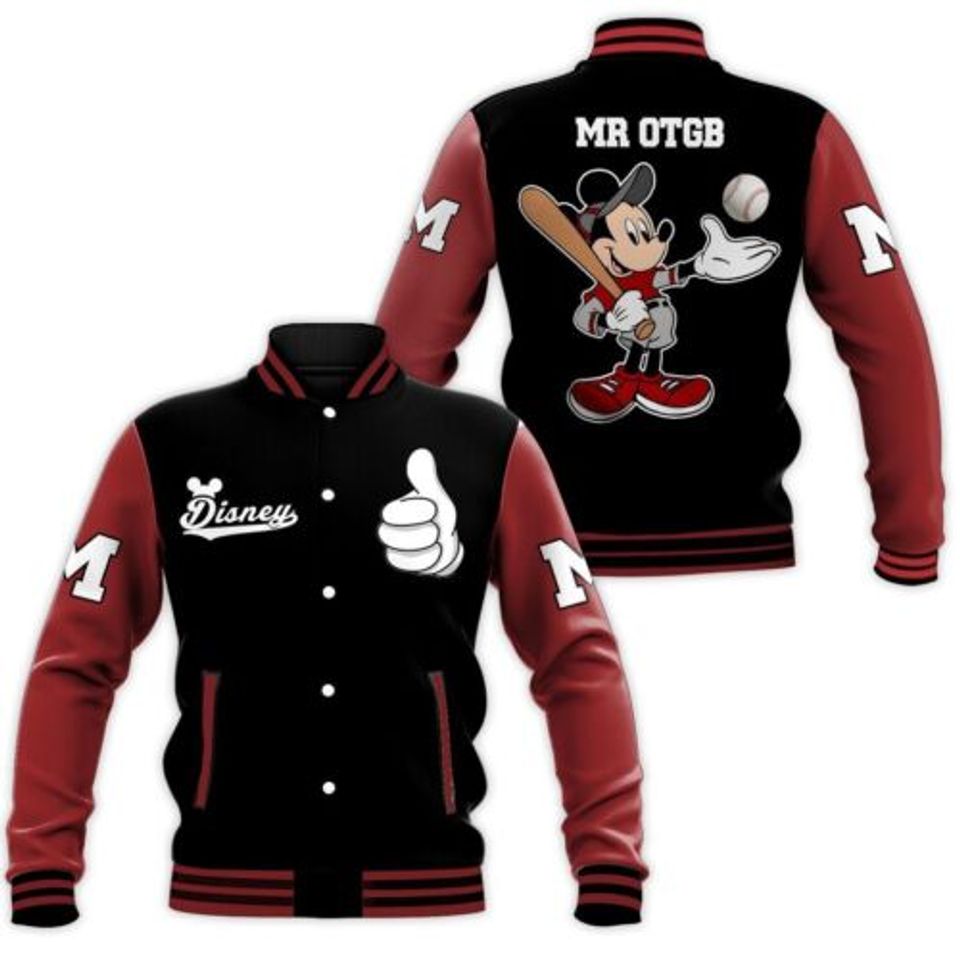 Personalized Let's Play Baseball Mickey Mouse Father's Day Baseball Jacket