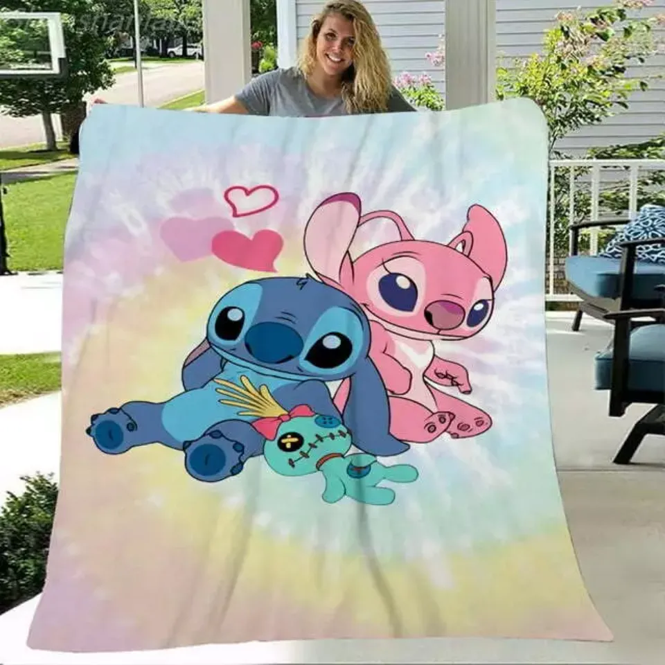 Lilo & Stitch Stitch Flannel Throw Blankets Stylish Travel Blanket for Couch