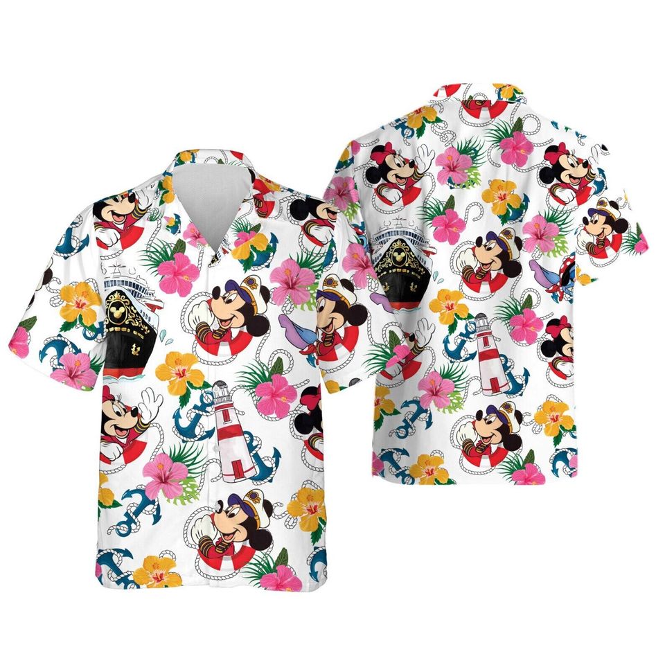 Mickey Mouse Tropical Hibiscus Flowers Hello Summer Hawaiian Shirt